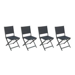 Lot De 4 Chaises De Jardin Pliantes Allure Poivre & Graphite