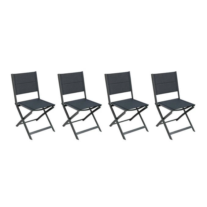 Lot De 4 Chaises De Jardin Pliantes Allure Poivre & Graphite 1 Lot De 4 Chaises De Jardin Pliantes Allure Poivre & Graphite
