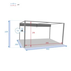 Tonnelle Rectangulaire Palmeira Ardoise -Hespéride 00W008040H