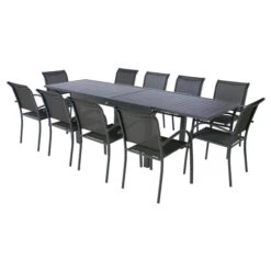 Table De Jardin Extensible Piazza Graphite -Hespéride 00W008075E