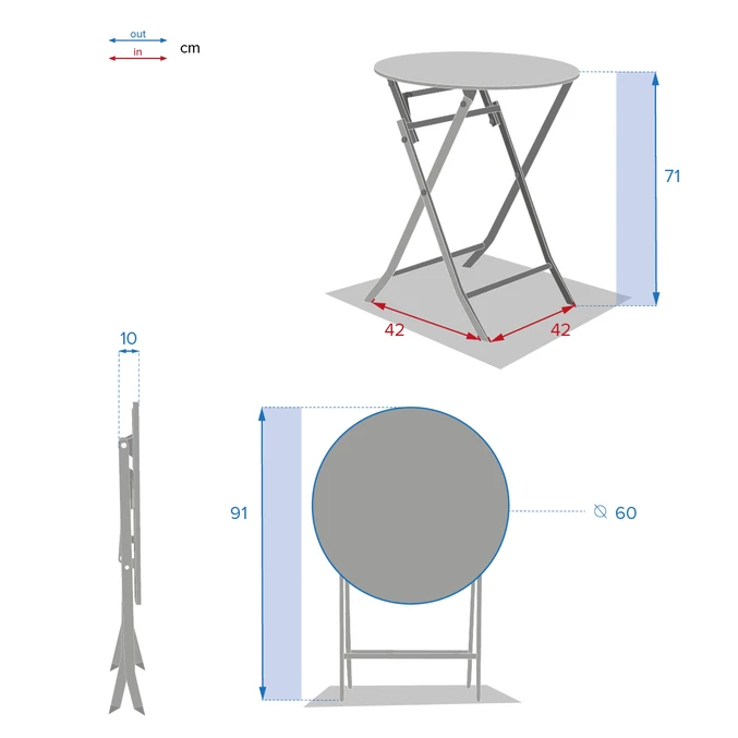 Table De Jardin Pliante Ronde Greensboro Graphite 5 Table De Jardin Pliante Ronde Greensboro Graphite – Image 5