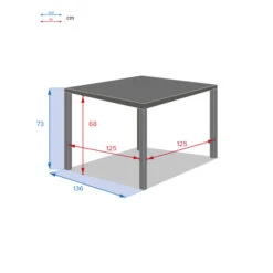 Table De Jardin Carrée Piazza Graphite 9 Table De Jardin Carrée Piazza Graphite -Hespéride 00W074417E