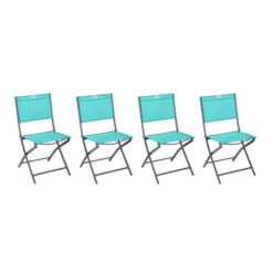 Lot De 4 Chaises De Jardin Pliantes Modula Émeraude & Graphite