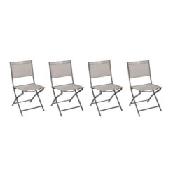 Lot De 4 Chaises De Jardin Pliantes Modula Noisette & Tonka