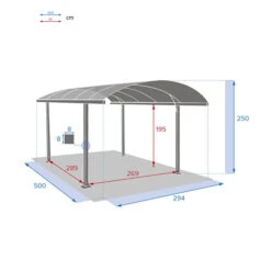 Carport Belize Noir Mat 9 Carport Belize Noir Mat -Hespéride 00W075569E