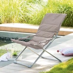 Fauteuil Relax De Jardin Milos Taupe