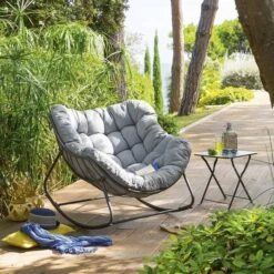 Fauteuil Oeuf à Bascule De Jardin Paopao Roche & Graphite