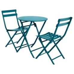 Table De Jardin Pliante Ronde Greensboro Bleu Canard -Hespéride 00W077762C