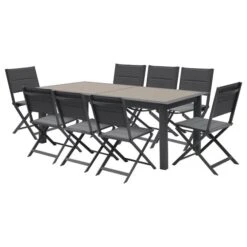 Table De Jardin Extensible Allure Effet Bois Muscade & Graphite 18 Table De Jardin Extensible Allure Effet Bois Muscade & Graphite -Hespéride 00W077813H