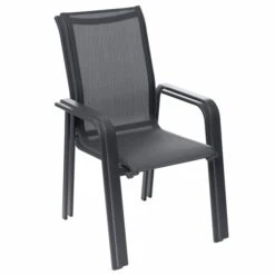 Fauteuil De Jardin Haut Empilable Essio Anthracite & Graphite -Hespéride 00W077891C