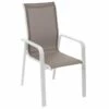 Fauteuil De Jardin Dossier Haut Empilable Essio Noisette & Blanc