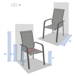Fauteuil De Jardin Dossier Haut Empilable Essio Noisette & Blanc -Hespéride 00W077893C