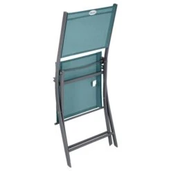 Lot De 4 Chaises De Jardin Pliantes Modula Bleu Canard & Graphite -Hespéride 00W077934C