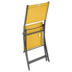 Lot De 4 Chaises De Jardin Pliantes Modula Jaune Moutarde & Graphite -Hespéride 00W079284C