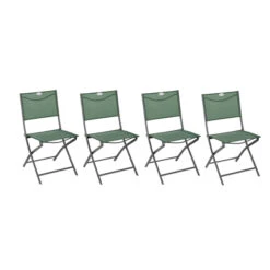 Lot De 4 Chaises De Jardin Pliantes Modula Vert Olive & Graphite