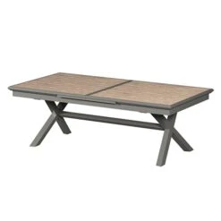 Table De Jardin Extensible Axiome Effet Bois Honey & Praline -Hespéride 00W079369C
