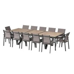 Table De Jardin Extensible Axiome Effet Bois Honey & Praline -Hespéride 00W079369E