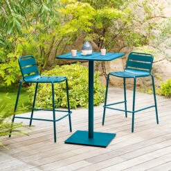 Table Haute De Jardin Phuket Bleu Canard