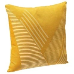 Coussin Déco D'extérieur Jacquard Jaune Moutarde