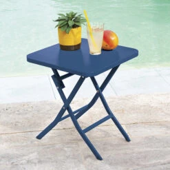 Table D'appoint De Jardin Carrée Greensboro Bleu Indigo