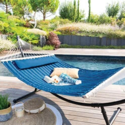 Toile De Hamac Matelassé Akio Bleu Indigo