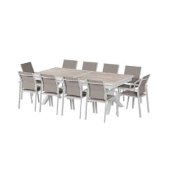 Table De Jardin Extensible Axiome Sépia Et Blanc -Hespéride 00W080042D