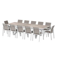 Table De Jardin Extensible Axiome Sépia Et Blanc -Hespéride 00W080042E