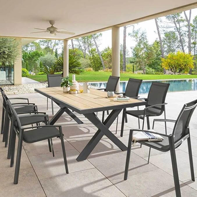 Table De Jardin Rectangulaire Emperia Acacia & Graphite 8 Table De Jardin Rectangulaire Emperia Acacia & Graphite – Image 8