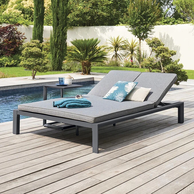 Lit De Piscine Double Évasion Anthracite & Graphite 1 Lit De Piscine Double Évasion Anthracite & Graphite