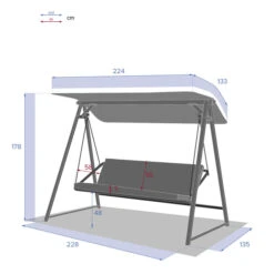Balancelle De Jardin Soly Honey & Charbon -Hespéride 00W080164F