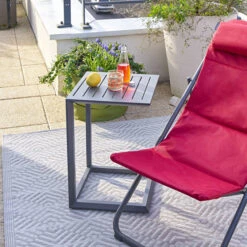 Table D'appoint De Jardin Carrée Évasion Graphite -Hespéride 00W080232F