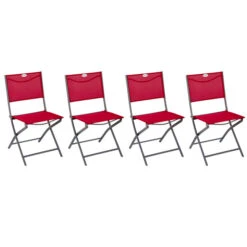 Lot De 4 Chaises De Jardin Pliantes Modula Grenade & Graphite