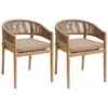 Lot De 2 Fauteuils De Jardin Tevio Miel