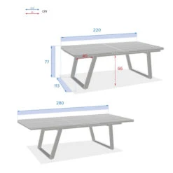 Table De Jardin Extensible Unisson Pécan & Blanc -Hespéride 00W085053F
