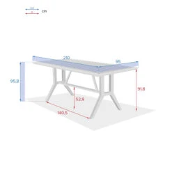 Table Haute De Jardin Rectangulaire Papouasie Acacia -Hespéride 00W085061E
