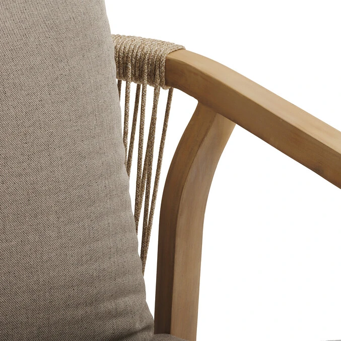 Lot De 2 Fauteuils Hauts De Jardin Papouasie Acacia & Taupe 4 Lot De 2 Fauteuils Hauts De Jardin Papouasie Acacia & Taupe – Image 4