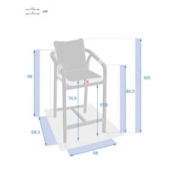 Lot De 2 Fauteuils Hauts De Jardin Papouasie Acacia & Taupe 9 Lot De 2 Fauteuils Hauts De Jardin Papouasie Acacia & Taupe -Hespéride 00W085082E