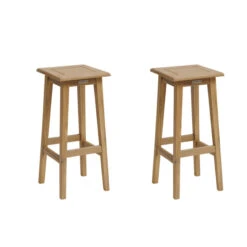 Lot De 2 Tabourets Hauts De Jardin Tiwi Acacia