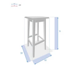 Lot De 2 Tabourets Hauts De Jardin Tiwi Acacia -Hespéride 00W085096C