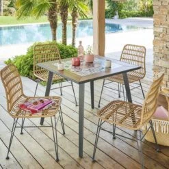 Table De Jardin Bistro Lambada Céramique & Graphite