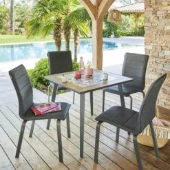 Table De Jardin Bistro Lambada Céramique & Graphite -Hespéride 00W085115E