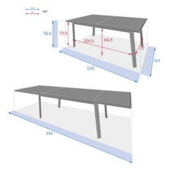 Table De Jardin Extensible Pavane Lin & Blanc -Hespéride 00W085118G