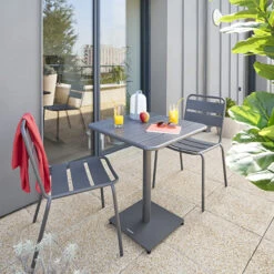 Table De Jardin Carrée Phuket Graphite -Hespéride 00W085124D