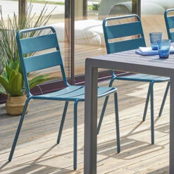 Chaise De Jardin Empilable Phuket Bleu Canard