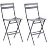 Lot De 2 Chaises Hautes Pliantes De Jardin Greensboro Graphite