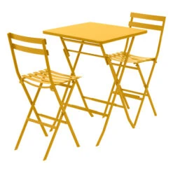 Table Haute Pliante De Jardin Greensboro Jaune Moutarde -Hespéride 00W085153C