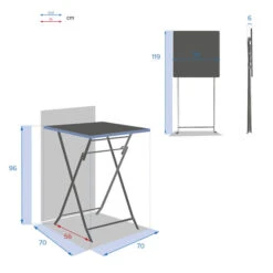 Table Haute Pliante De Jardin Greensboro Graphite -Hespéride 00W085154E