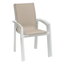 Fauteuil De Jardin Empilable Axant Lin & Blanc -Hespéride 00W085169C