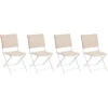 Lot De 4 Chaises De Jardin Pliantes Axant Lin & Blanc