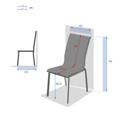 Chaise De Jardin Empilable Axant Bleu Canard & Graphite -Hespéride 00W085174C